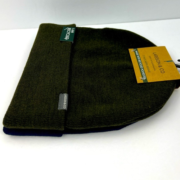 LARSSON & CO SPIRIT OF SCANDINAVIA, BEANIE SET, OLIVE GREEN & NAVY BLUE,ONE SIZE - Picture 9 of 14